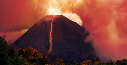 erupting volcano